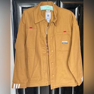 🆕 ADIDAS Originals Denim Hyper world Jacket Women's Sz S Brown / tan